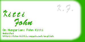 kitti fohn business card